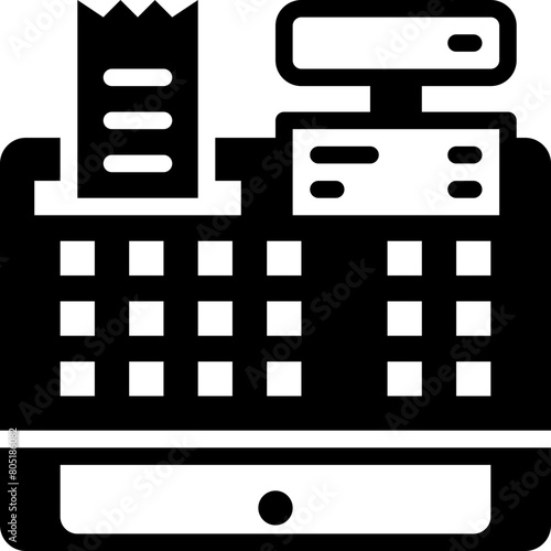 cash register or till solid icon