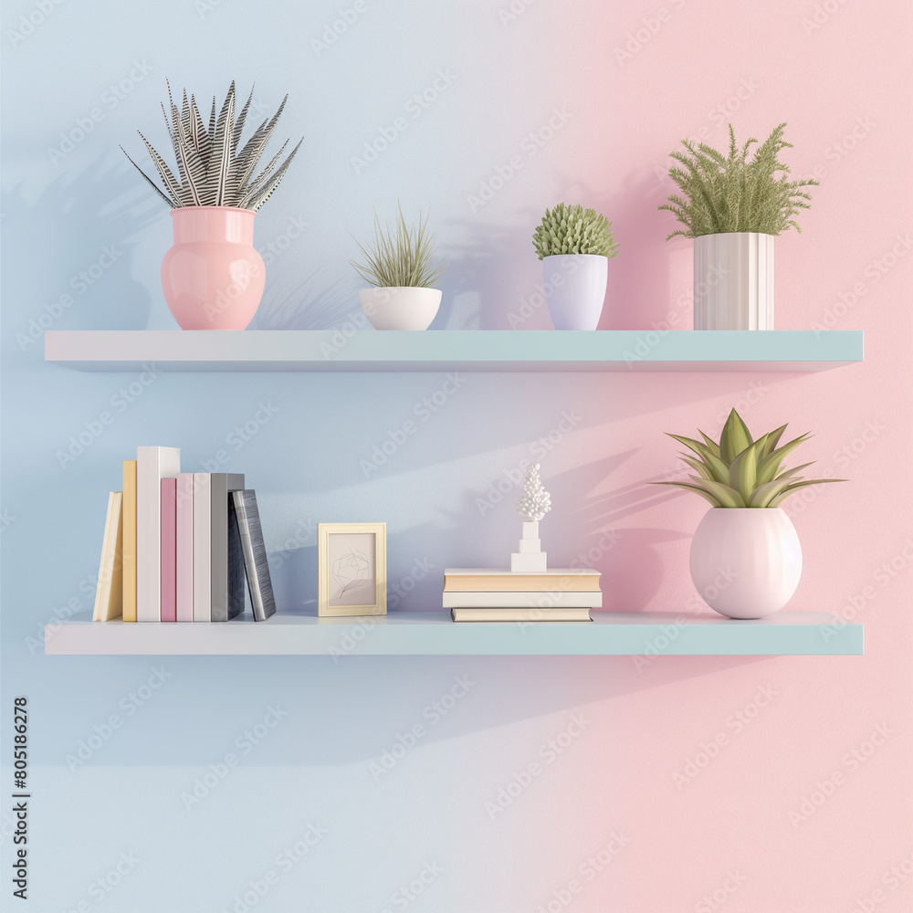 Chic Shelf Styling with Books, Frames and Potted Plants Chic Shelf Styling with Books, Frames and Potted Plants
