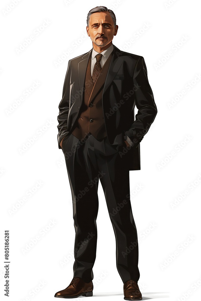 A smiling Businessman man in a classic suit, isolated on a white background. A smiling Businessman man in a classic suit, isolated on a white background.