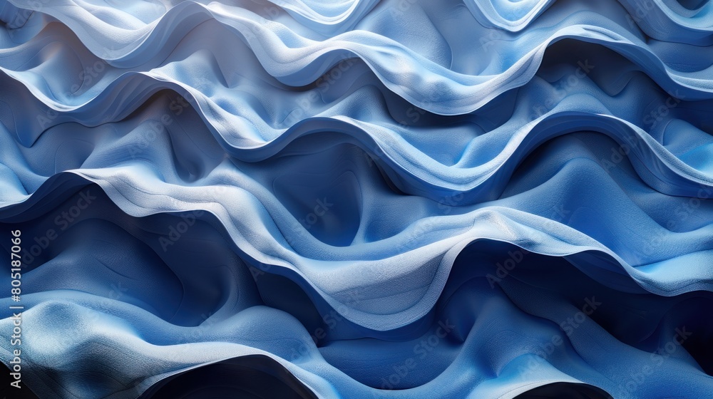 Three dimensional render of blue wavy Three dimensional render of blue wavy