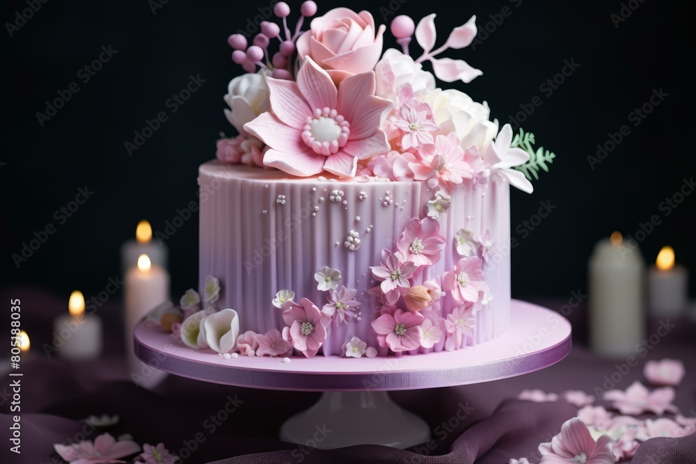 Nostalgic Pastel cake. Sweet icing candy. Generate Ai Nostalgic Pastel cake. Sweet icing candy. Generate Ai