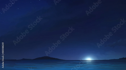 Anime-style Illustration: Celestial Night Landscape © Michael