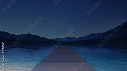 Anime-style Illustration: Celestial Night Landscape © Michael