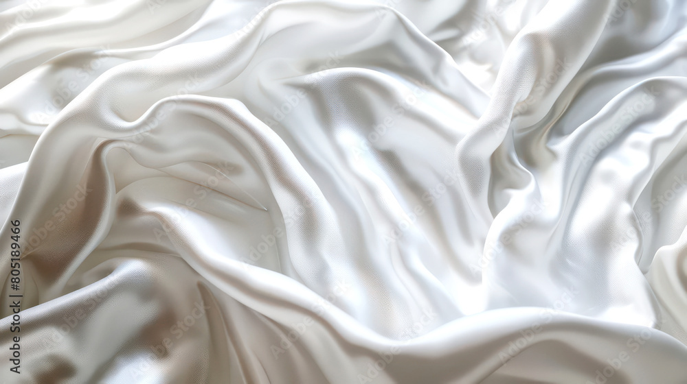 Calm and Peaceful Blend of Soft White Fabric Silk or Satin Texture Background, Infused with Natural Movement and Luxurious Silk Beauty. Calm and Peaceful Blend of Soft White Fabric Silk or Satin Texture Background, Infused with Natural Movement and Luxurious Silk Beauty.