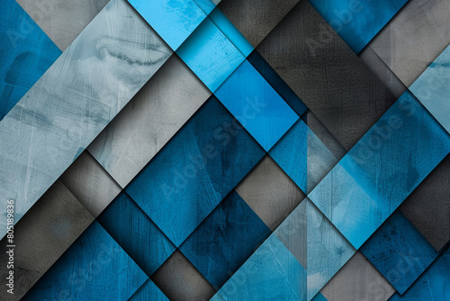 bold geometric shapes of cerulean and charcoal gray, ideal for an elegant abstract background