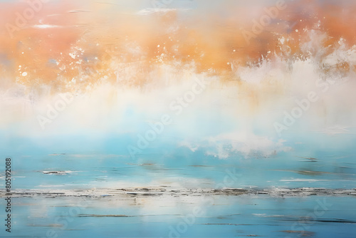 calming ocean by lake  abstract landscape art  painting background  wallpaper