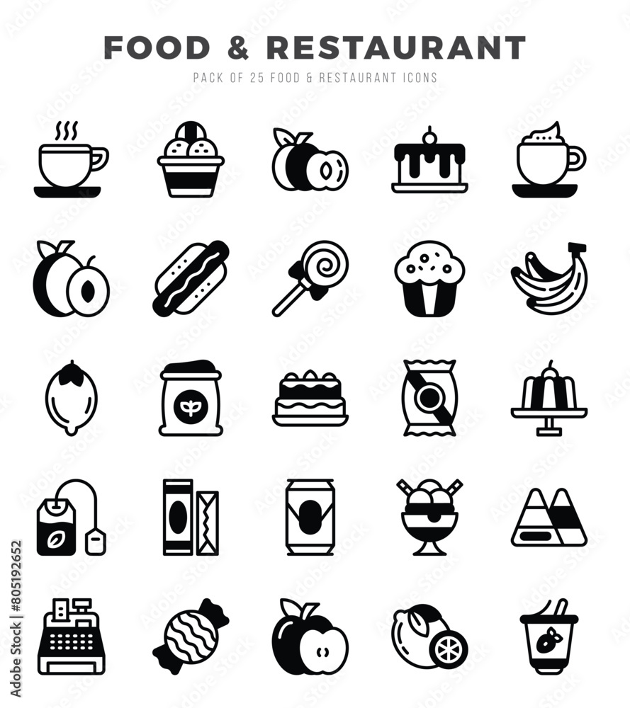 Food and Restaurant icons set. Vector illustration.