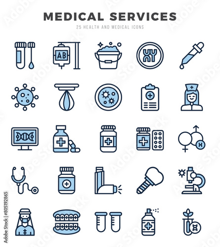 icons set. MEDICAL SERVICES for web. app. vector illustration.