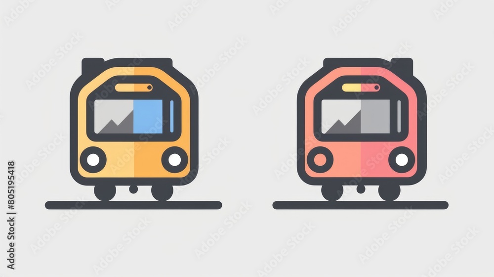 Two trains parked next to each other. Suitable for transportation themes Two trains parked next to each other. Suitable for transportation themes