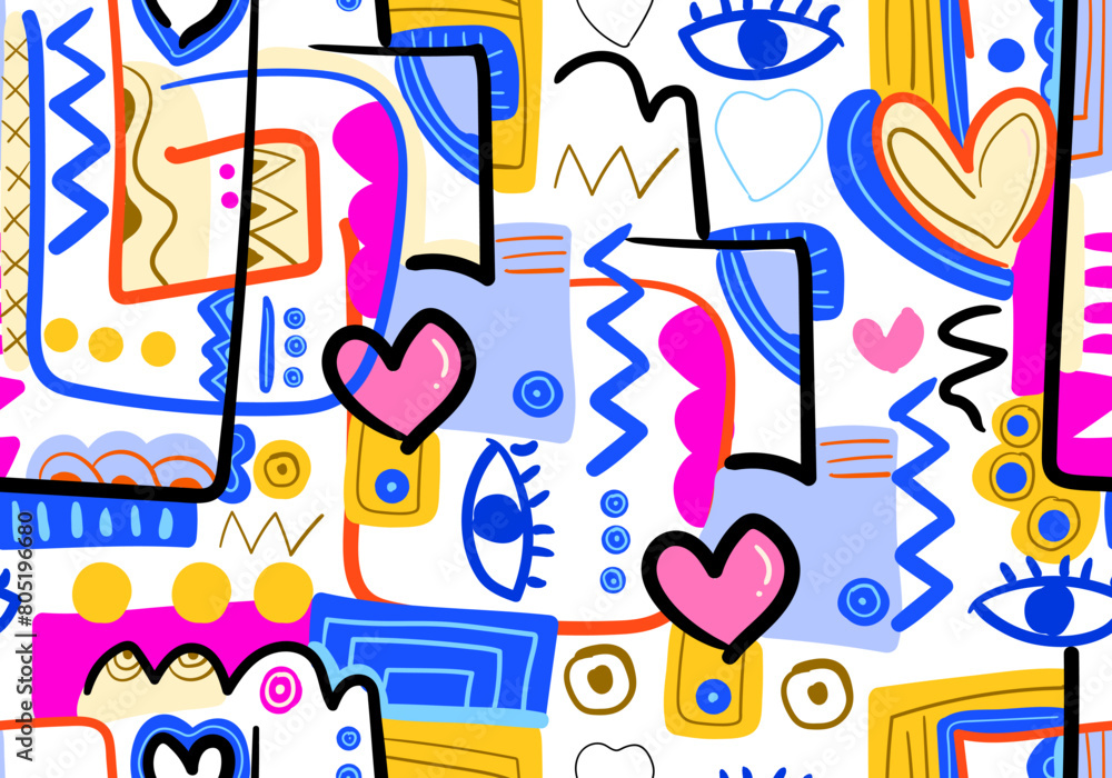 Fototapeta premium Colorful Abstract contemporary modern trendy Vector patterns. Wallpapers. Perfect