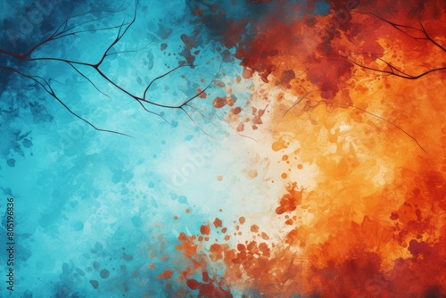 abstract background with colors of September: Rust, bright blue, for late summer or early autumn awareness days, weeks or months. 