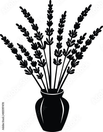 Lavender Vector illustration silhouette image 