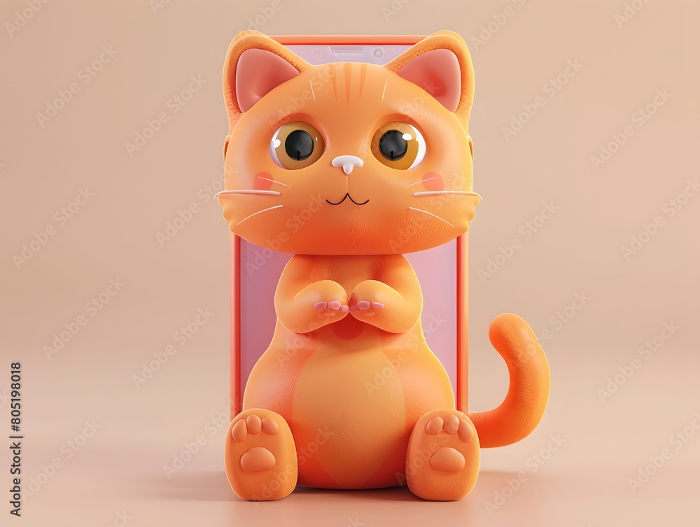 Ginger cat write smartphone in the studio scene. Ideas from the cuteness of ginger cats. Ginger cat write smartphone in the studio scene. Ideas from the cuteness of ginger cats.
