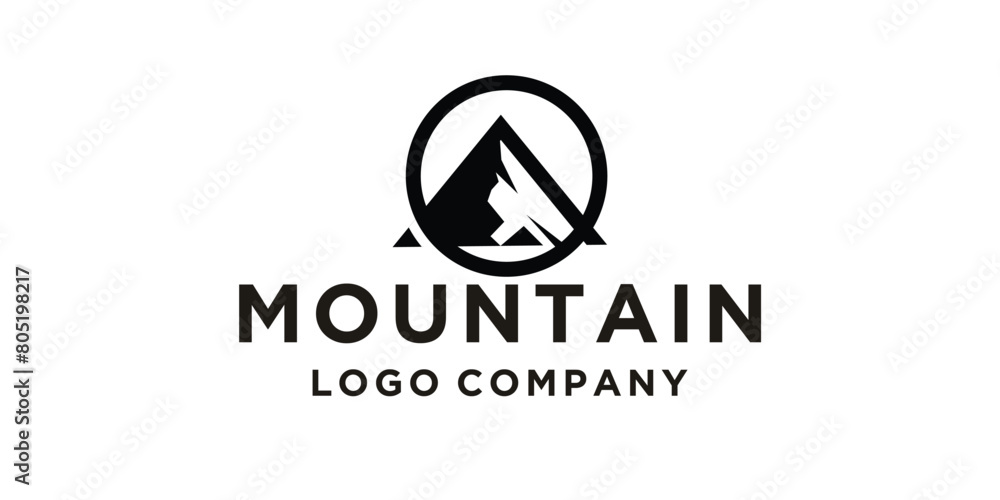 Mountain wilderness travel symbol. Vector logo design inspiration Mountain wilderness travel symbol. Vector logo design inspiration