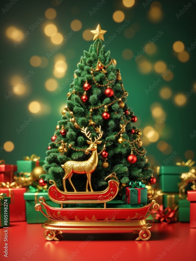 christmas tree with presents generate ai