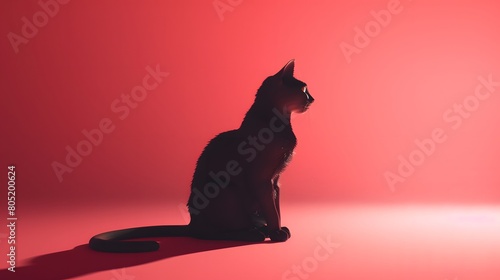 Black cat in the studio scene. Ideas from the cuteness of Bombay cats. © CatNap Studio