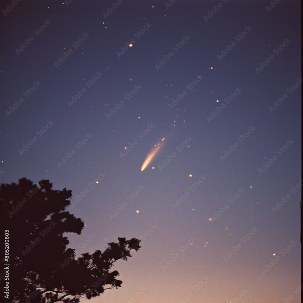 Fototapeta premium Recording the Circling Comet Approaches and Unveiling the Chaotic yet Fascinating Phenomena of Space Exploration