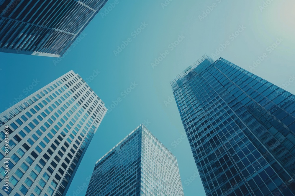Urban cityscape with tall skyscrapers, ideal for architectural concepts or city life themes Urban cityscape with tall skyscrapers, ideal for architectural concepts or city life themes