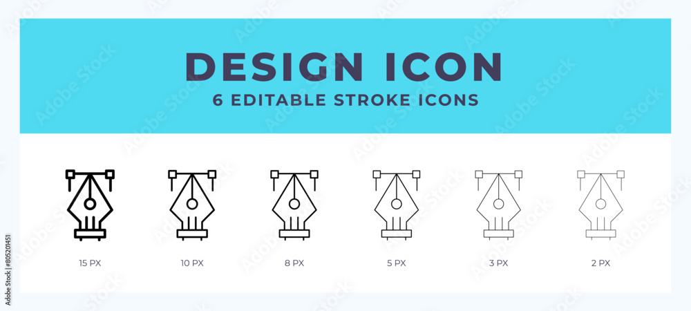 Design icon with editable stroke. Outline icon vector illustration.