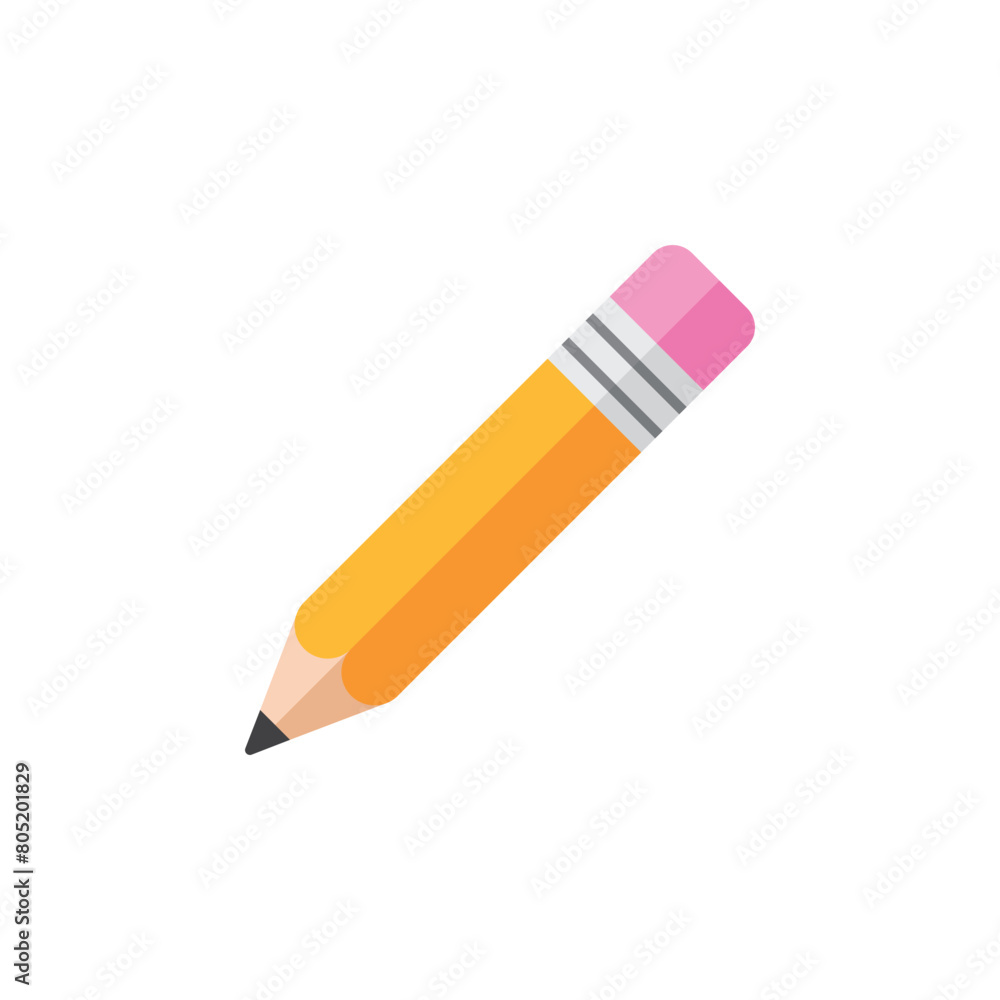 Pencil icon in flat style. Office supplies vector illustration on isolated background. Writing sign business concept. Pencil icon in flat style. Office supplies vector illustration on isolated background. Writing sign business concept.