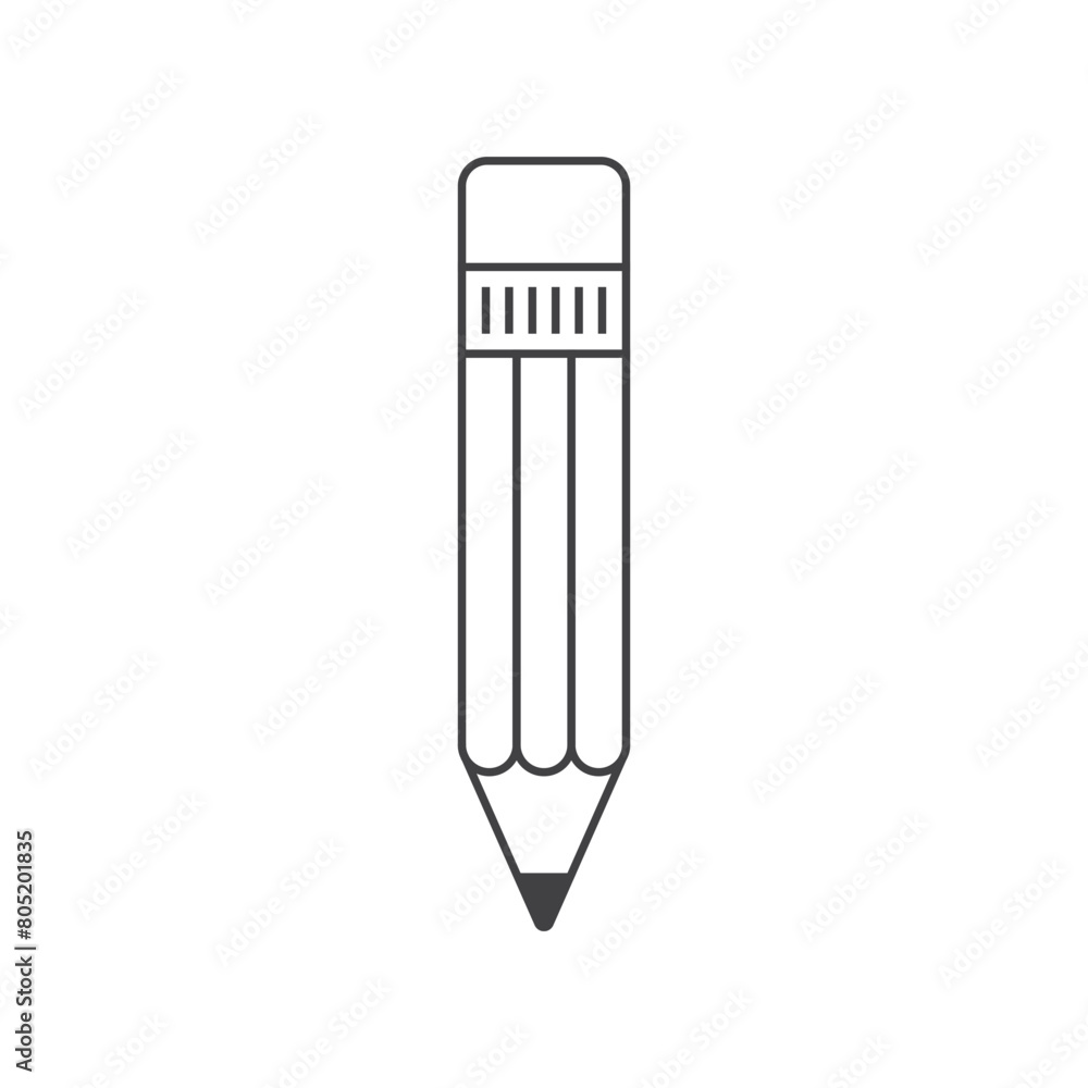 Pencil icon in flat style. Office supplies vector illustration on isolated background. Writing sign business concept.