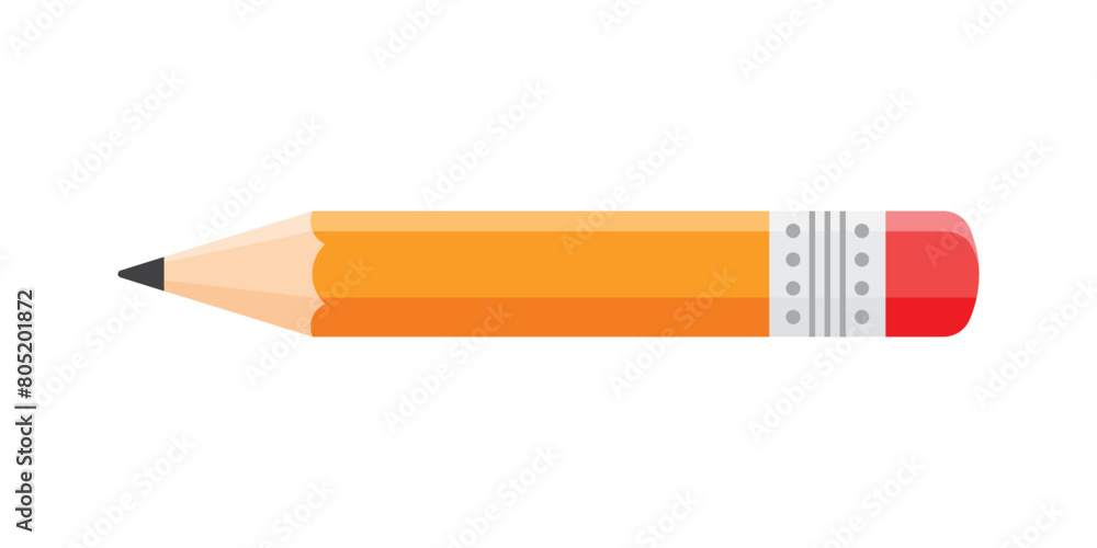 Pencil icon in flat style. Office supplies vector illustration on isolated background. Writing sign business concept. Pencil icon in flat style. Office supplies vector illustration on isolated background. Writing sign business concept.