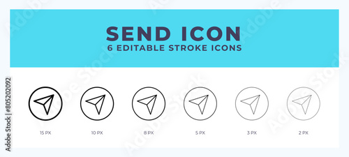 Send line icon illustrations with editable strokes.