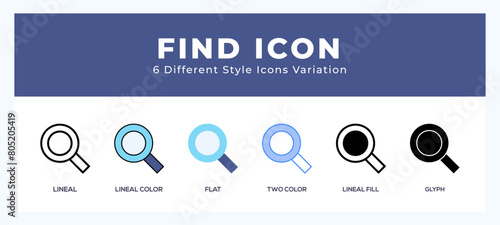 Find vector icons designed. icon symbol set.