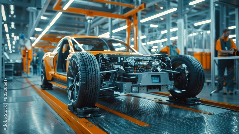 Car manufacturing factory. Car on the production line. Car manufacturing factory. Car on the production line.