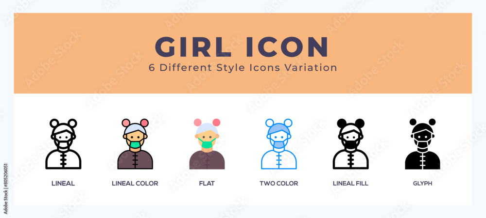 Girl set of simple icons great for web. app. presentation and more. Girl set of simple icons great for web. app. presentation and more.