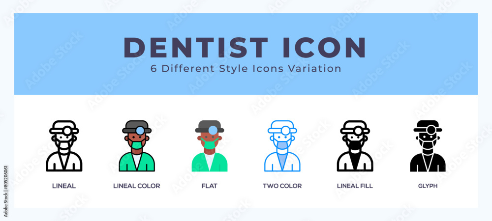 Dentist icon set. vector illustration.