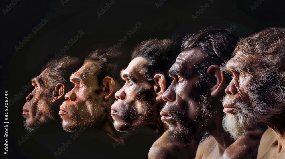 Fotografia do Stock: Human evolution. A study of the sequence of ...