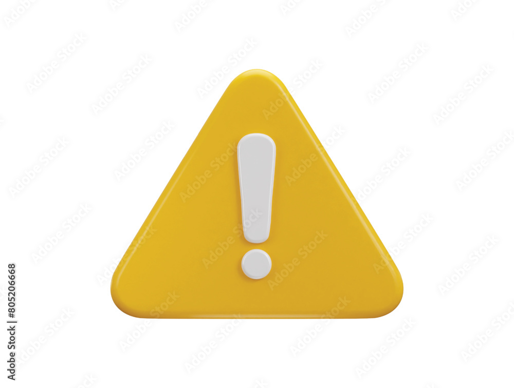 exclamation sign warning or danger risk message alert problem icon 3d render exclamation sign warning or danger risk message alert problem icon 3d render