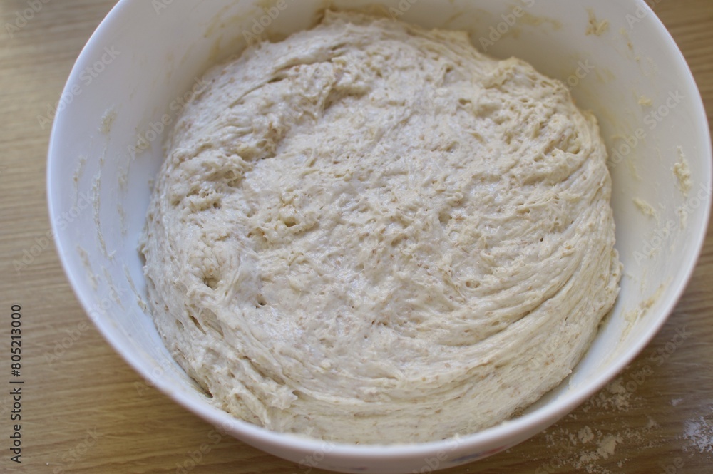 Yeast dough in a bowl