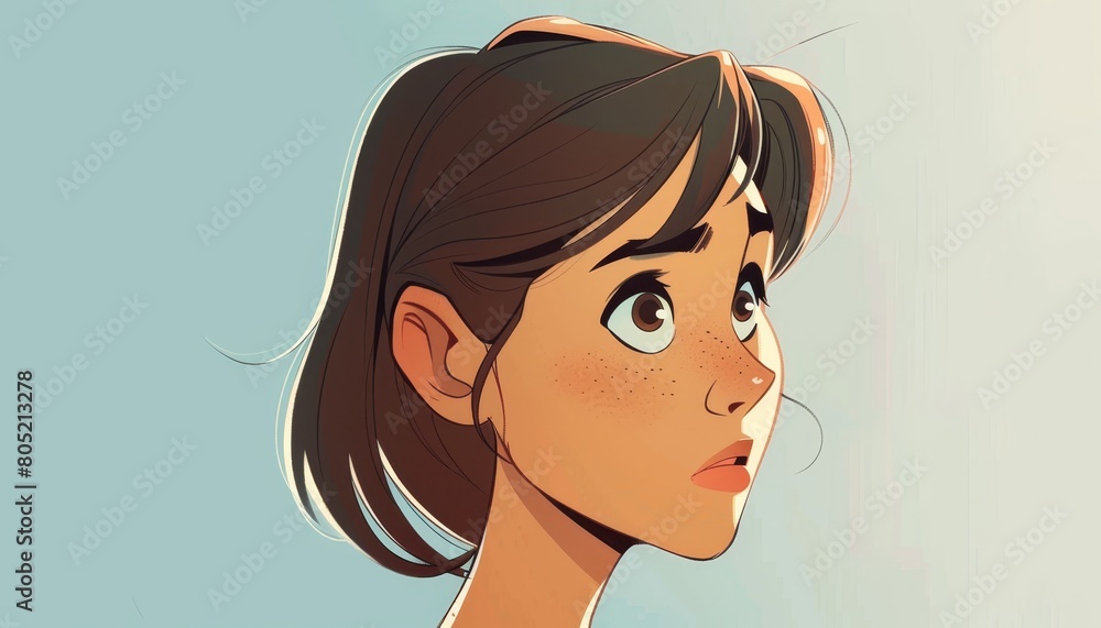 freckles freckle her cheekbones, nose, and chin; their warm hues adding character to her freckles freckle her cheekbones, nose, and chin; their warm hues adding character to her