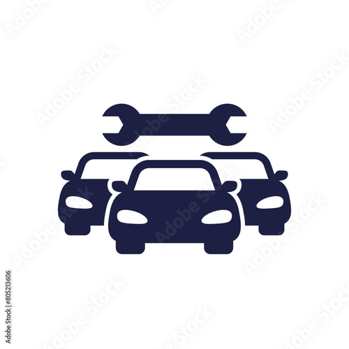 car fleet repair icon on white