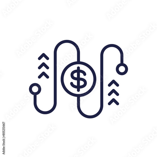 cash flow line icon on white