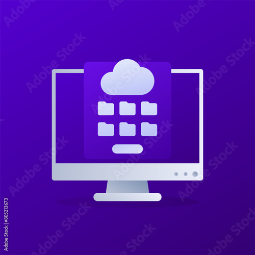 Wallpaper Mural cloud storage vector icon, personal data in folders Torontodigital.ca