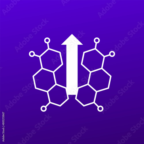 hormonal boost, increase hormones vector icon
