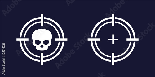 skull and target icons, vector photo