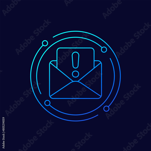 spam icon with an email, linear design