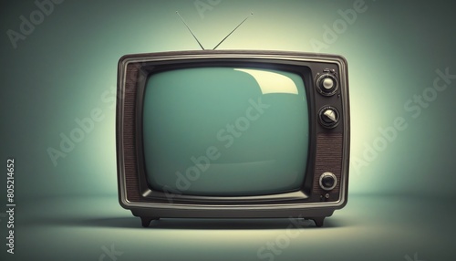 Retro old television on background