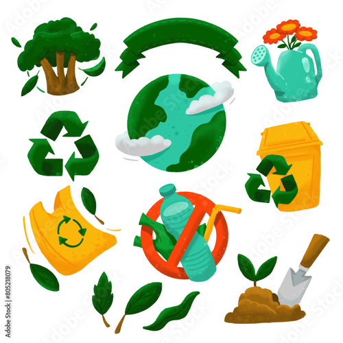 Sustainable & Reuseable Earth Graphic Elements