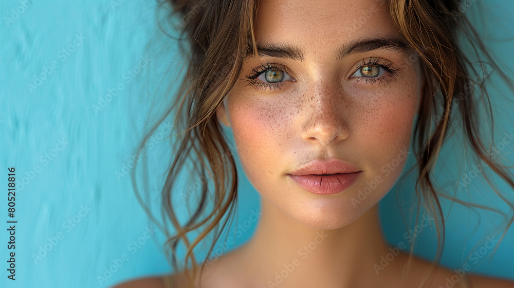 Professional studio photo portrait of a attractive beautiful young woman, stunning girl with natural beauty, natural beauty, a person, with a pronounced emotional expression, widescreen 16:9 Professional studio photo portrait of a attractive beautiful young woman, stunning girl with natural beauty, natural beauty, a person, with a pronounced emotional expression, widescreen 16:9