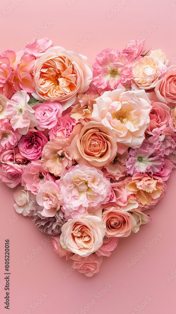 Blooming Heart of Pink and Cream Roses Blooming Heart of Pink and Cream Roses