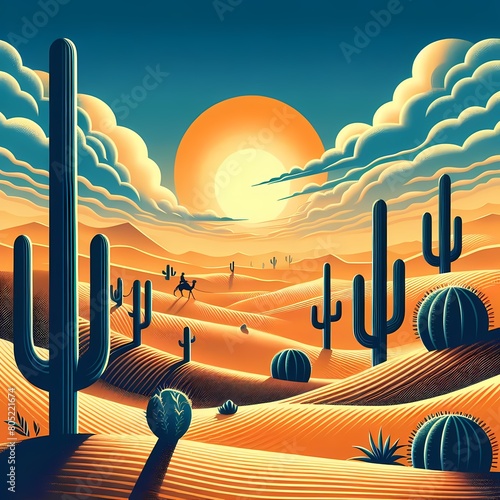 desert cactus illustration photo