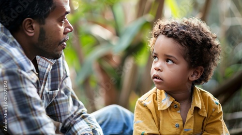  Child sitting and listening to the caregiver's advice