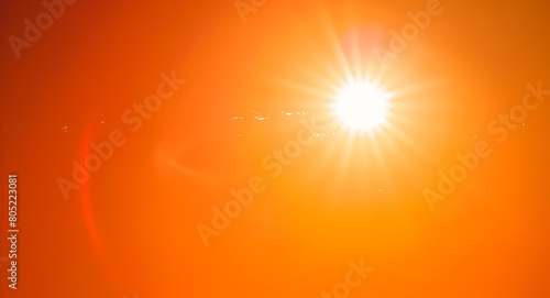 Hot sky, Sun shining in a clear sky, summer background