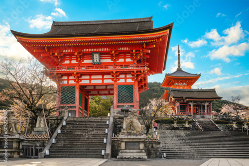 Deva gate of Kiyomizu Dera Temple in Kyoto, Japan. Translation: Kiyomizu dera photo