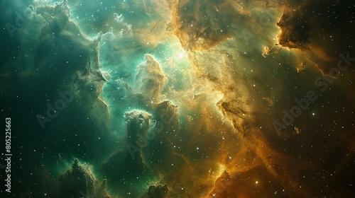 An intricate network of interstellar clouds and stars, showcasing the complex beauty of space formations © ChaoticMind